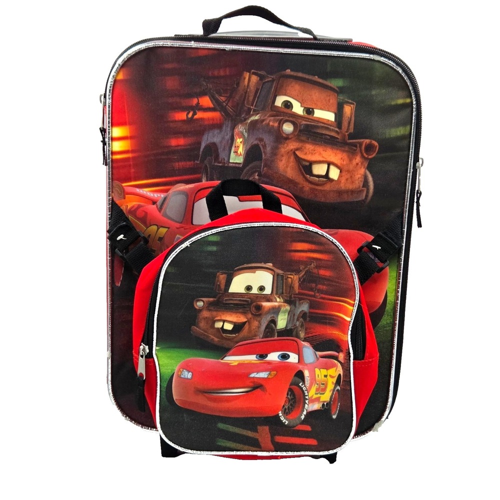 Disney Pixar CARS Suitcase Rolling Luggage on Wheels 16x12